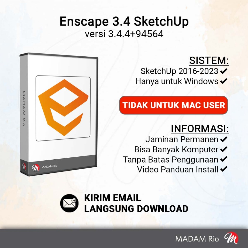 Enscape 3.4 atau Enscape 3D Lisensi Permanen OS WIN Termasuk Asset Library