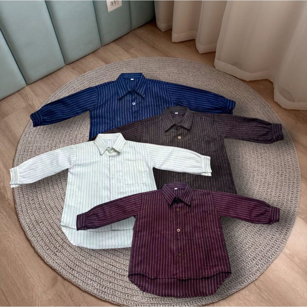 Kemeja stripe oversize anak perempuan 1-9tahun / kemeja anak perempuan / baju anak
