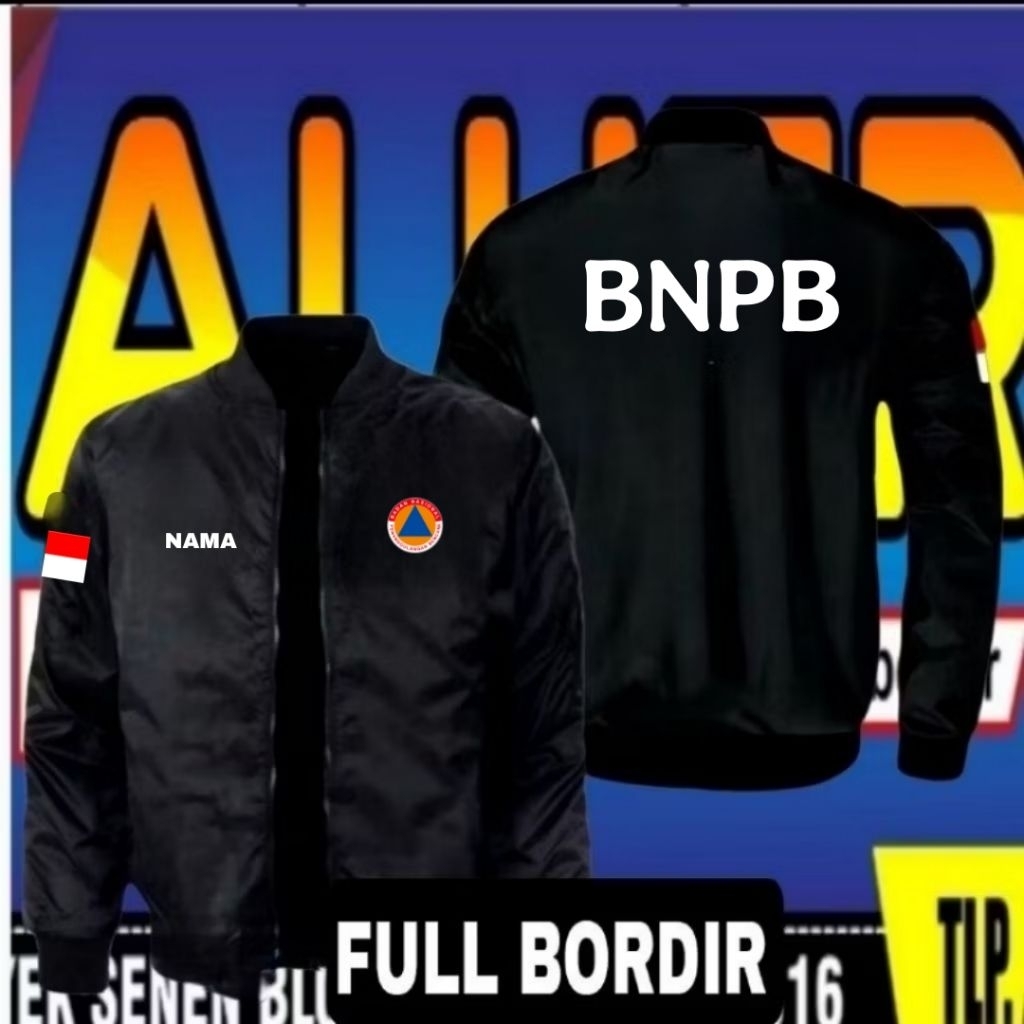 ready stok jaket bordir BNPB jaket BNPB jaket bomber BNPB jaket kerja BNPB Jaket seragam BNPB jaket 