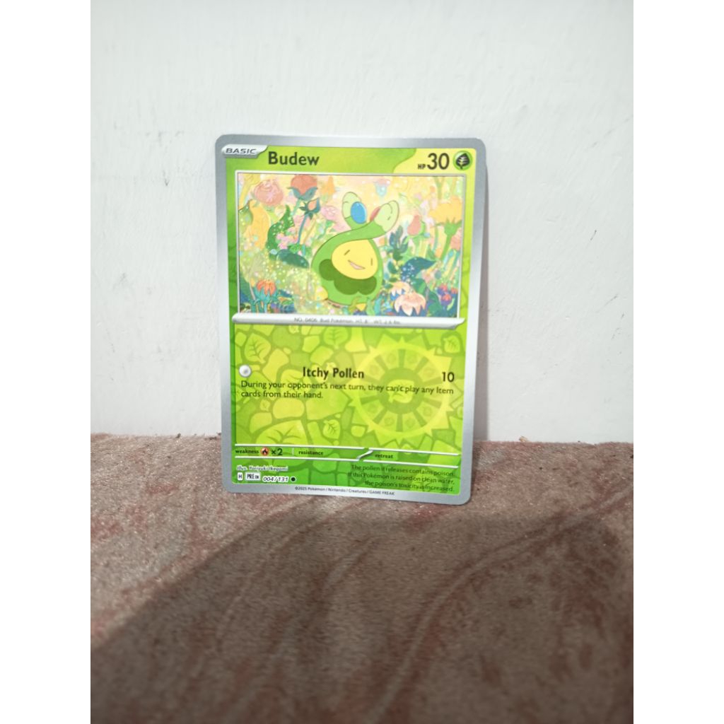 kartu pokemon tcg english original holo reverse (budew)