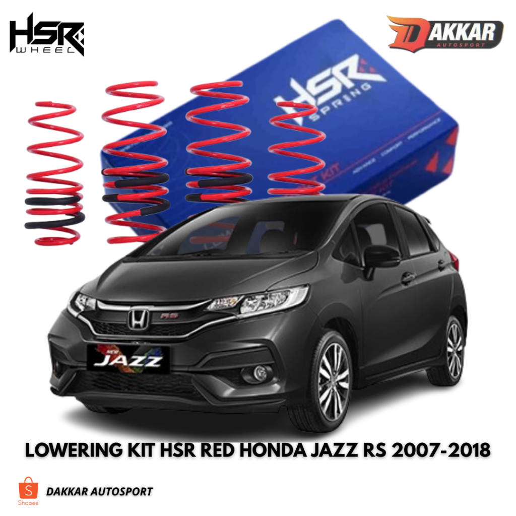 1 SET LOWERING KIT HSR PER CEPER HONDA JAZZ RS 2007-2018 LOWERING KIT HSR MOBIL JAZZ RS