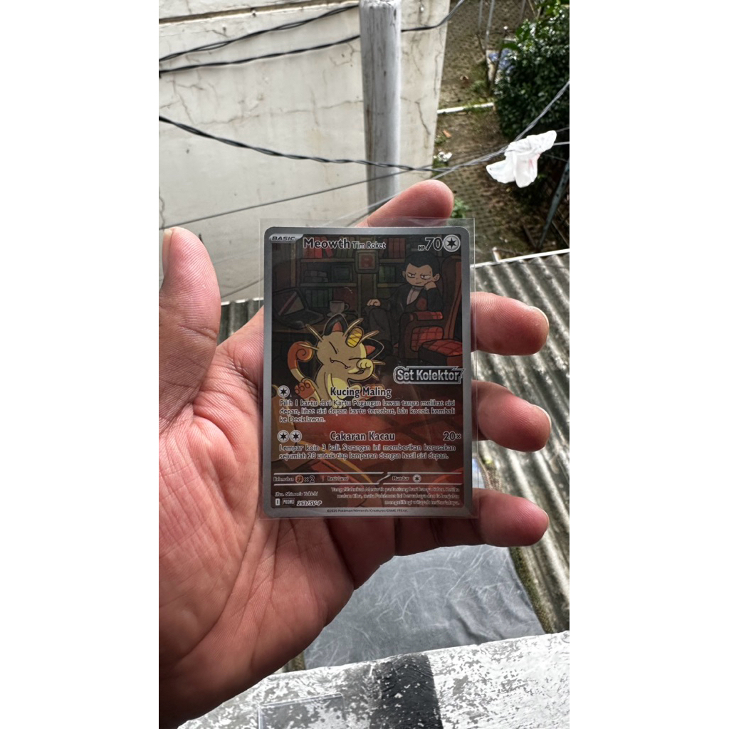 Meowth tim roket Kucing maling 253/SV-P Pokemon card Indonesia