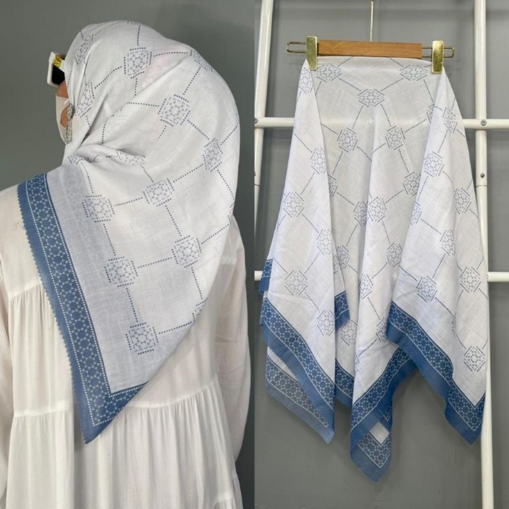 Luna Series Hijab Segi Empat Voal Motif Jilbab Segiempat Kerudung Segi Empat Terbaru