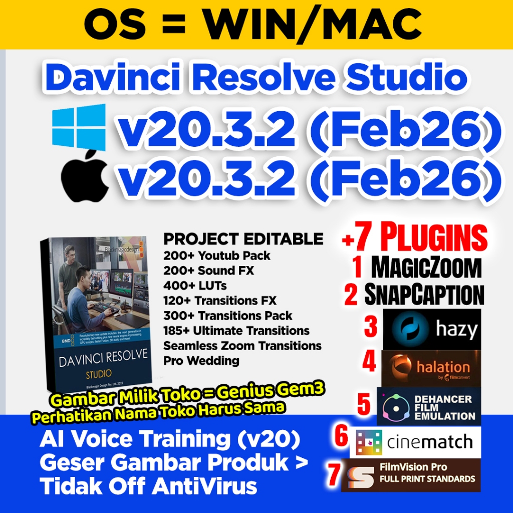 Davinci Resolve Studio 20 WIN MAC Terbaru Full Version Pasti Works