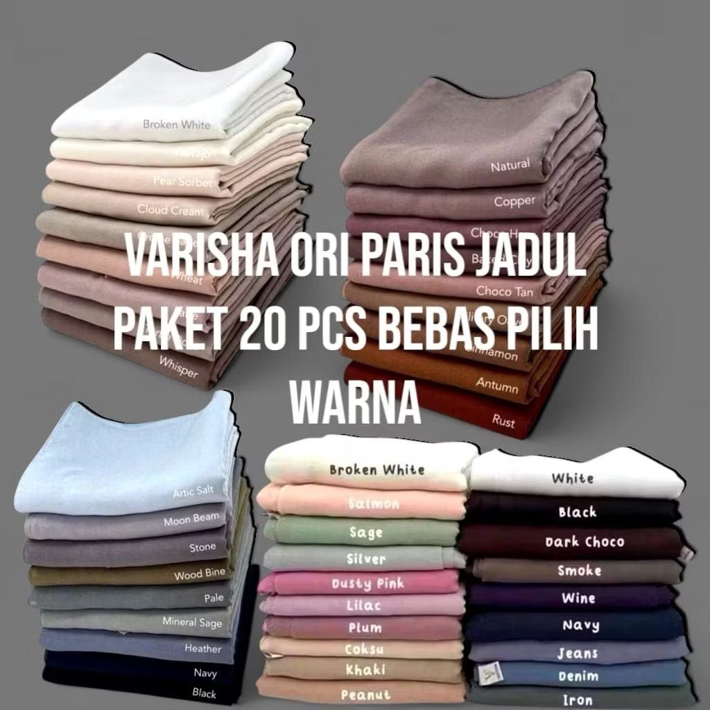 GROSIR HIJAB PARIS JADUL VARISHA 20 PCS || HIJAB PARIS JADUL VARISHA
