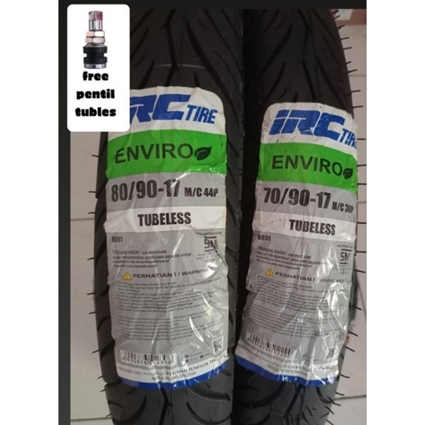 Ban Luar IRC ENVIRO TUBLES 70/90 Ring 17 80/90 Ring 17 Ban Depan Belakang Supra, Revo, Blade, Supra 