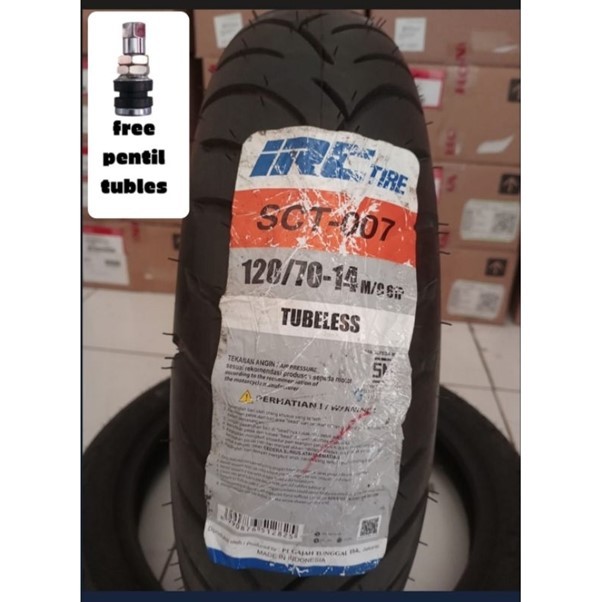 Ban IRC 120/70 ring 14  SCT007 TUBLES Original IRC