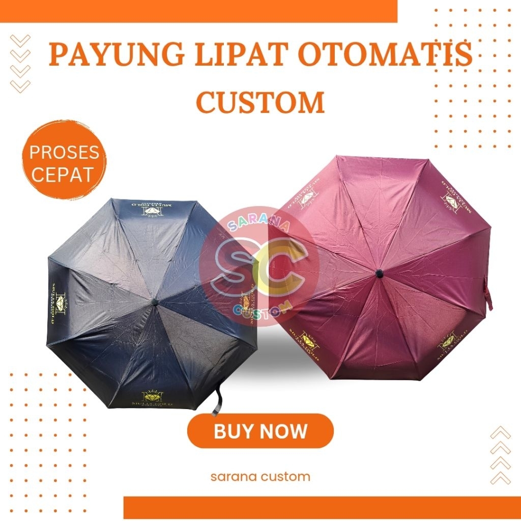 Payung Lipat Otomatis Custom/Payung lipat souvenir/payung lipat otomatis