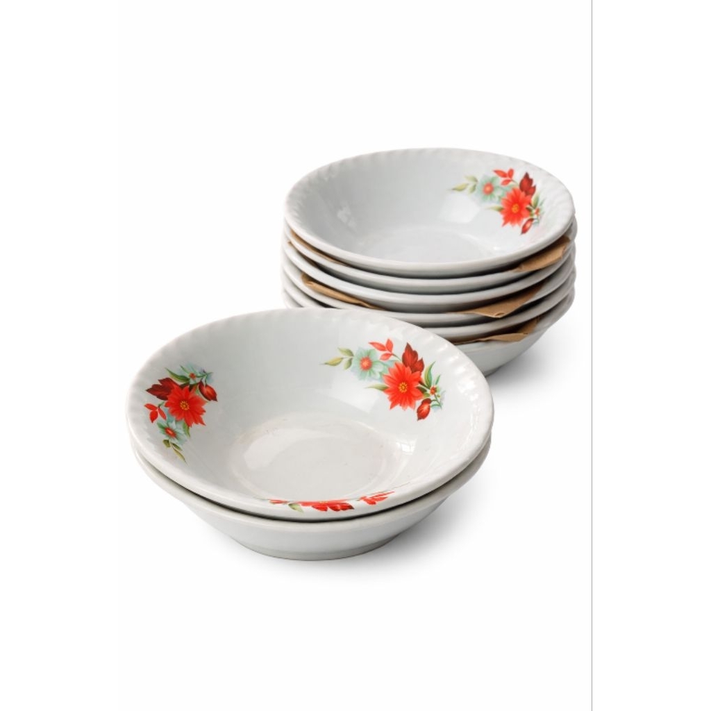 Mangkok Keramik Kembang Lucky / Mangkok Keramik Motif Bunga / Mangkok Keramik / Mangkok