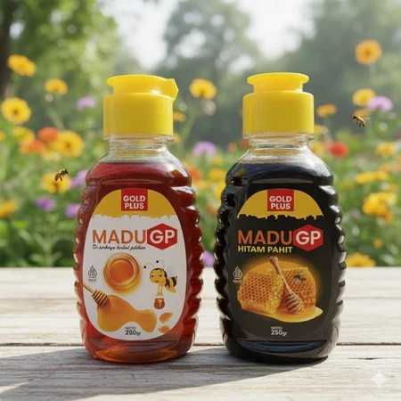 MADU GP Gold Plus Madu Hitam Pahit Herbal 250gr Membantu Stamina Tubuh - BPOM