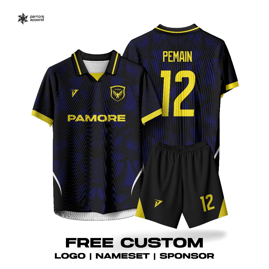 Jersey Futsal Custom Kerah Retro Bisa Satuan Full Printing