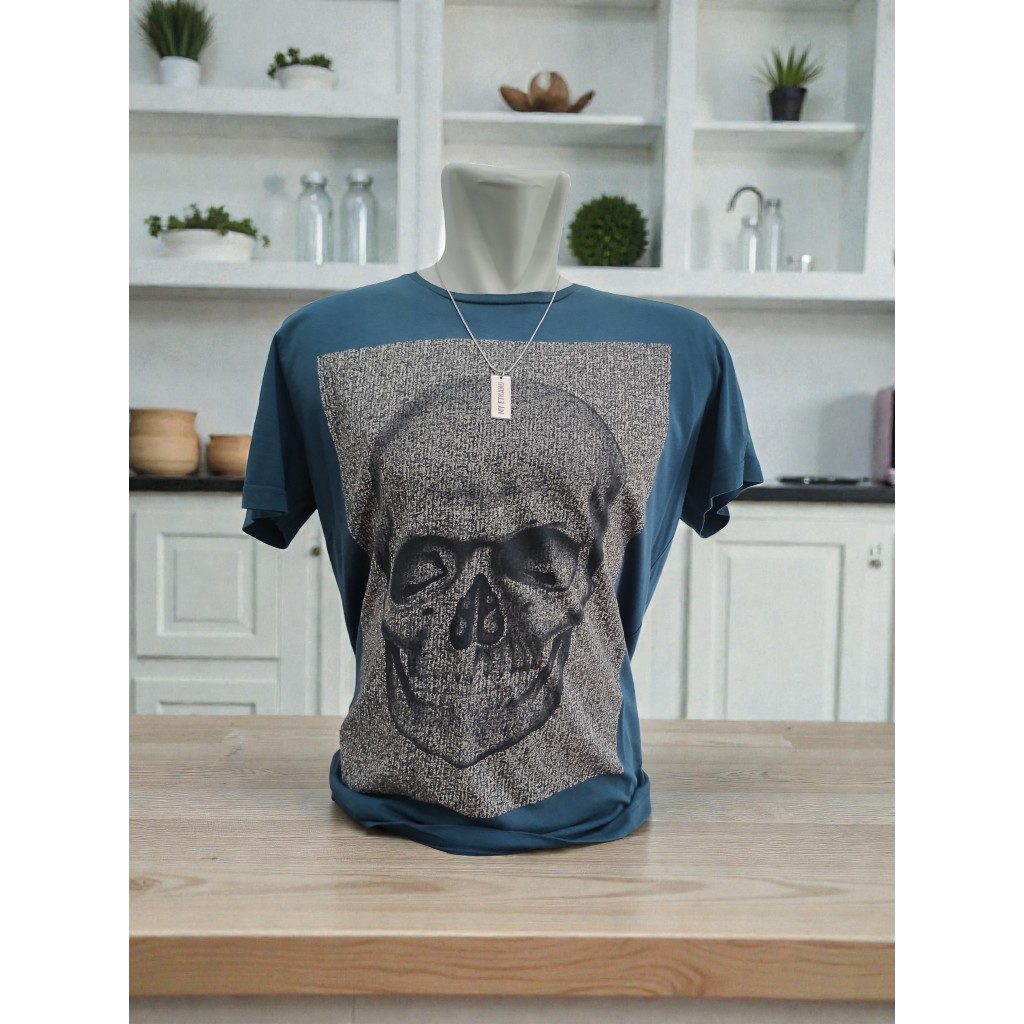 Kaos TOPMAN Original Blue Skull Graphic Tee - Koleksi Pribadi Rawatan (AVPBK012)
