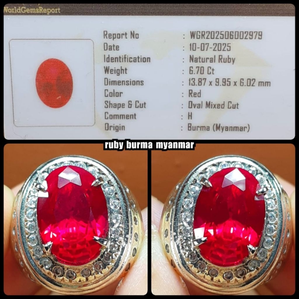 BATU RUBY BURMA NTE ASLI MERAH DELIMA YA