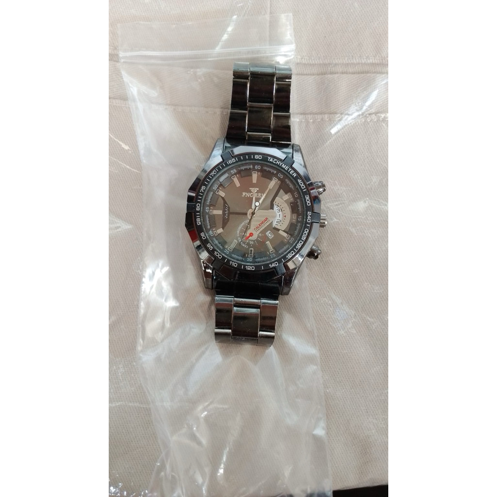 Jam tangan pria luxury Stainless Steel FNGEEN S001 New Full black