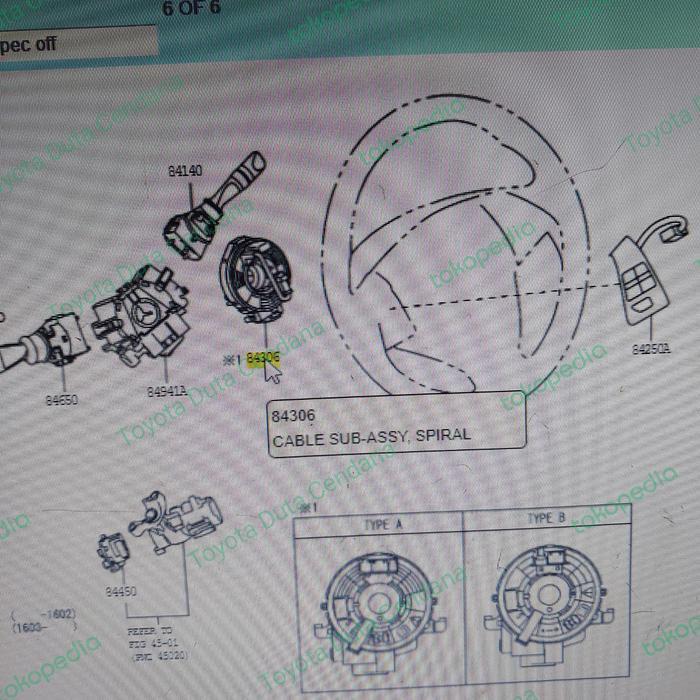 Po Cable Spiral Toyota Avanza Grand 84306-Bz200