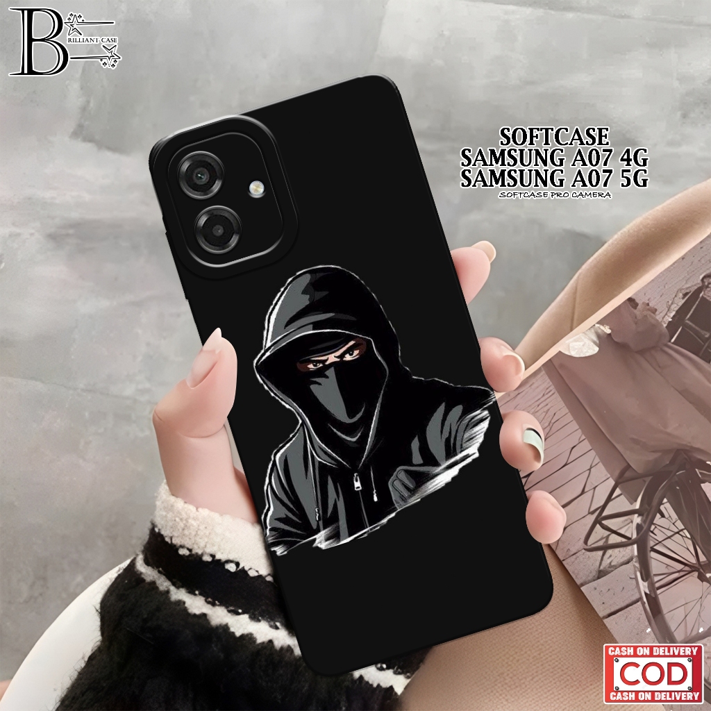 Case Samsung A07 5G 2026 Terbaru - Fashion Case Hitam - Casing Samsung A07 5G 2026 - Silikon Pro Cam