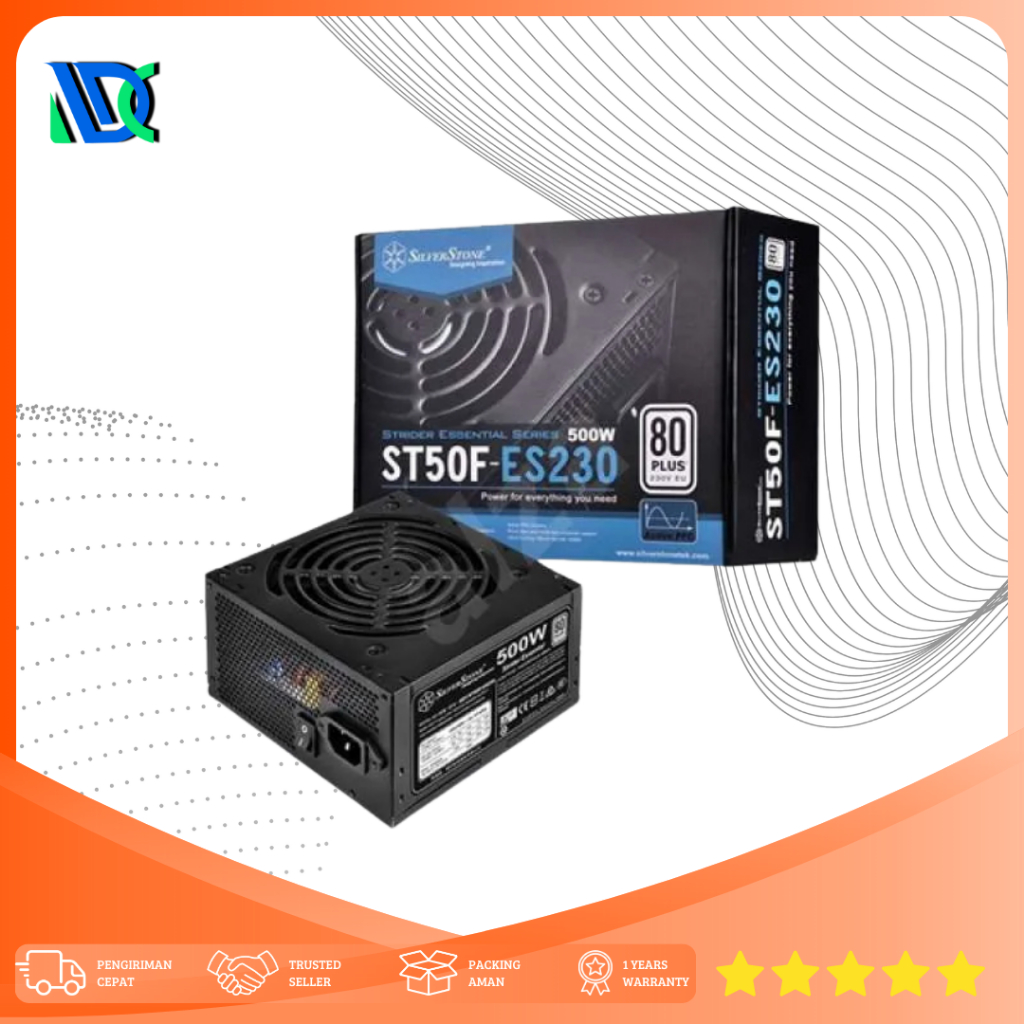 PSU SILVERSTONE ST50F-ES230 - 500 Watt 80+ Flat Cable Power Supply