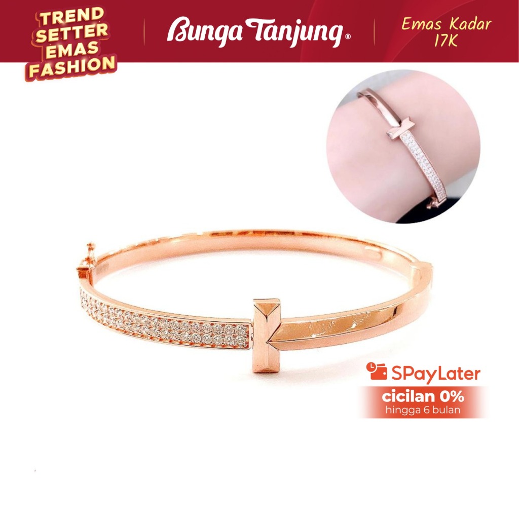 GELANG BANGLE T - EMAS 17K - BUNGA TANJUNG GOLD