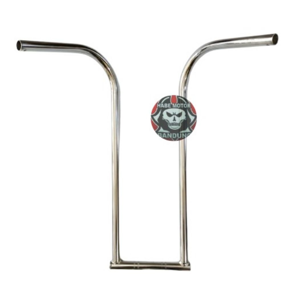 Stang Rabbit Polos Tinggi Custom Chopper Stang Motor Stang Sepeda Universal