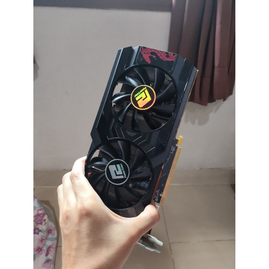 VGA RX 570 POWERCOLOR 4GB fullset bekas gaming