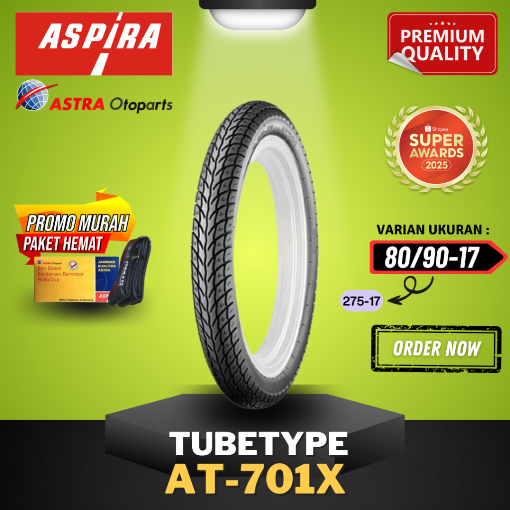 [READY COD] BAN ASPIRA TUBETYPE AT701 / AT-701 / BAN LUAR ASPIRA RING 17 275-17 (80/90-17 ) BAN MOTO
