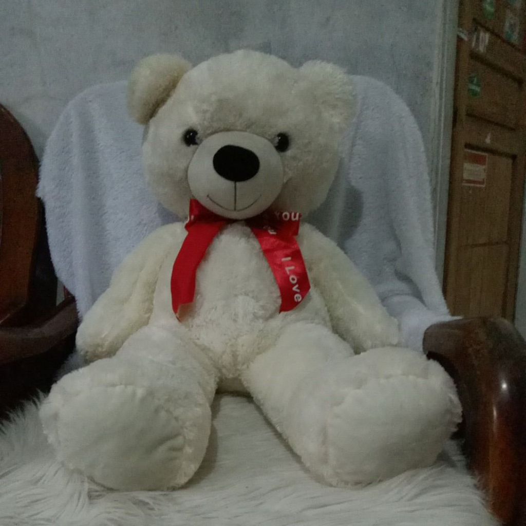 Boneka teddy bear putih jumbo 80cm prelove