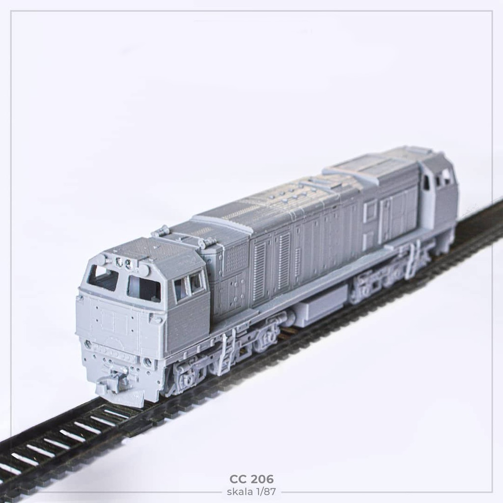 Miniatur Kereta Api Indonesia Lokomotif CC 206 Skala 1:87 3D Print By FB3D Garage