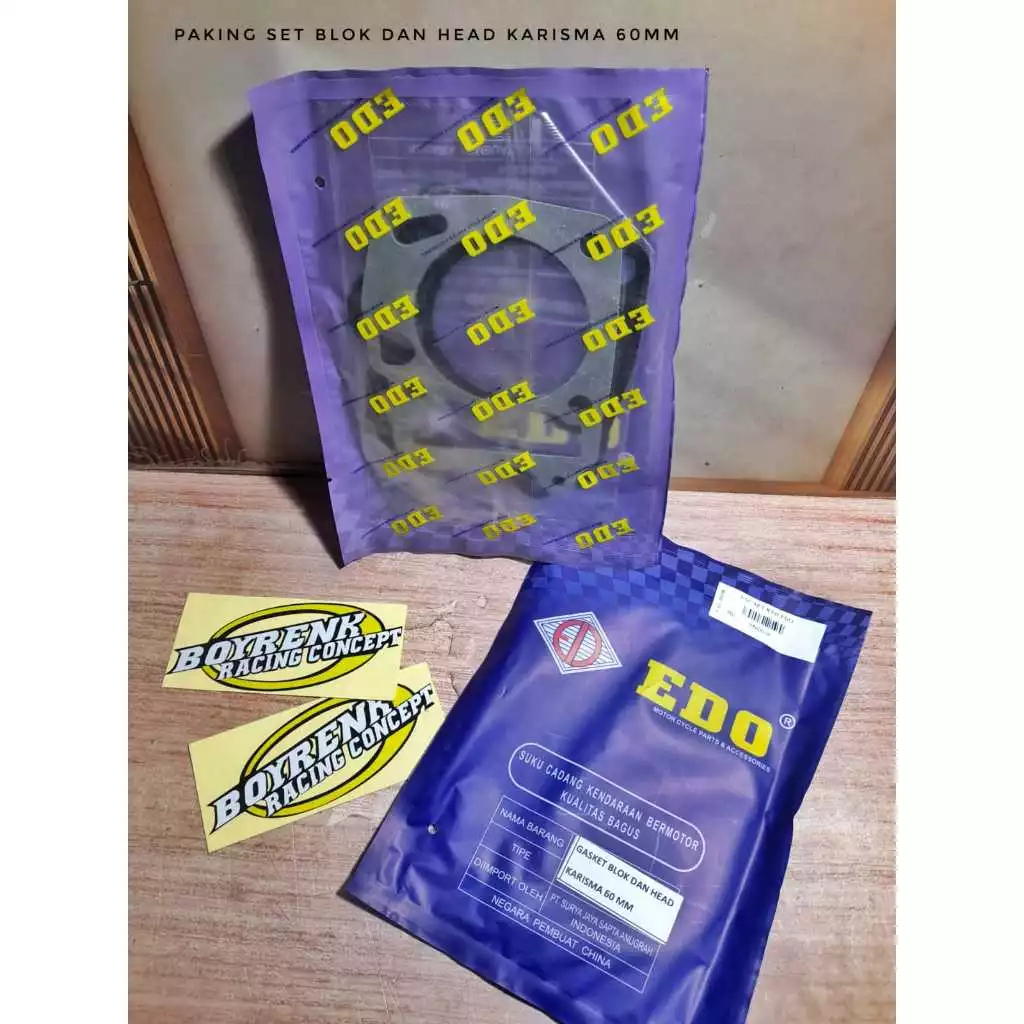1SET Paking Perpak Blok Kop KARISMA SUPRA X125 60mm Edo - BOYRENK RACING CONCEPT