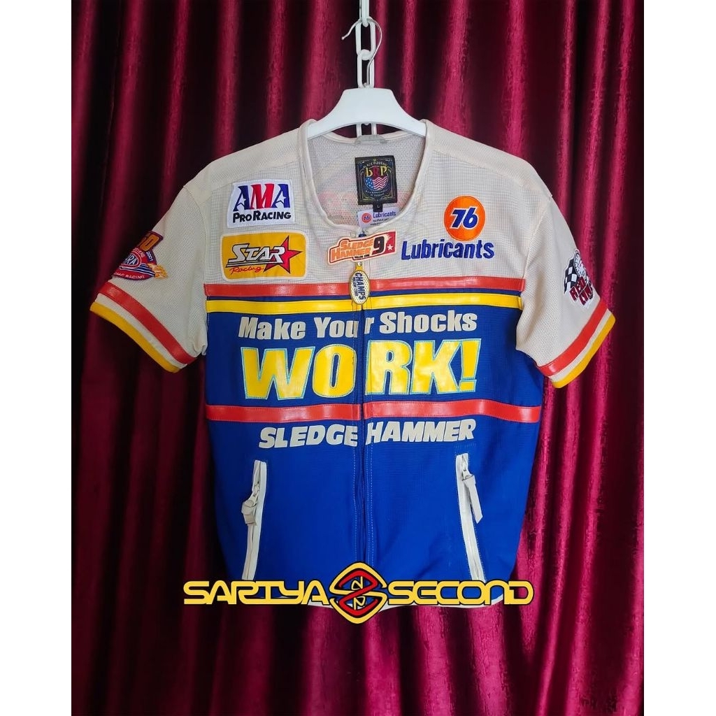 Short Sleeve Jacket Yellow Corn x 76 Lubricants (Vintage Series) Size : L fit M