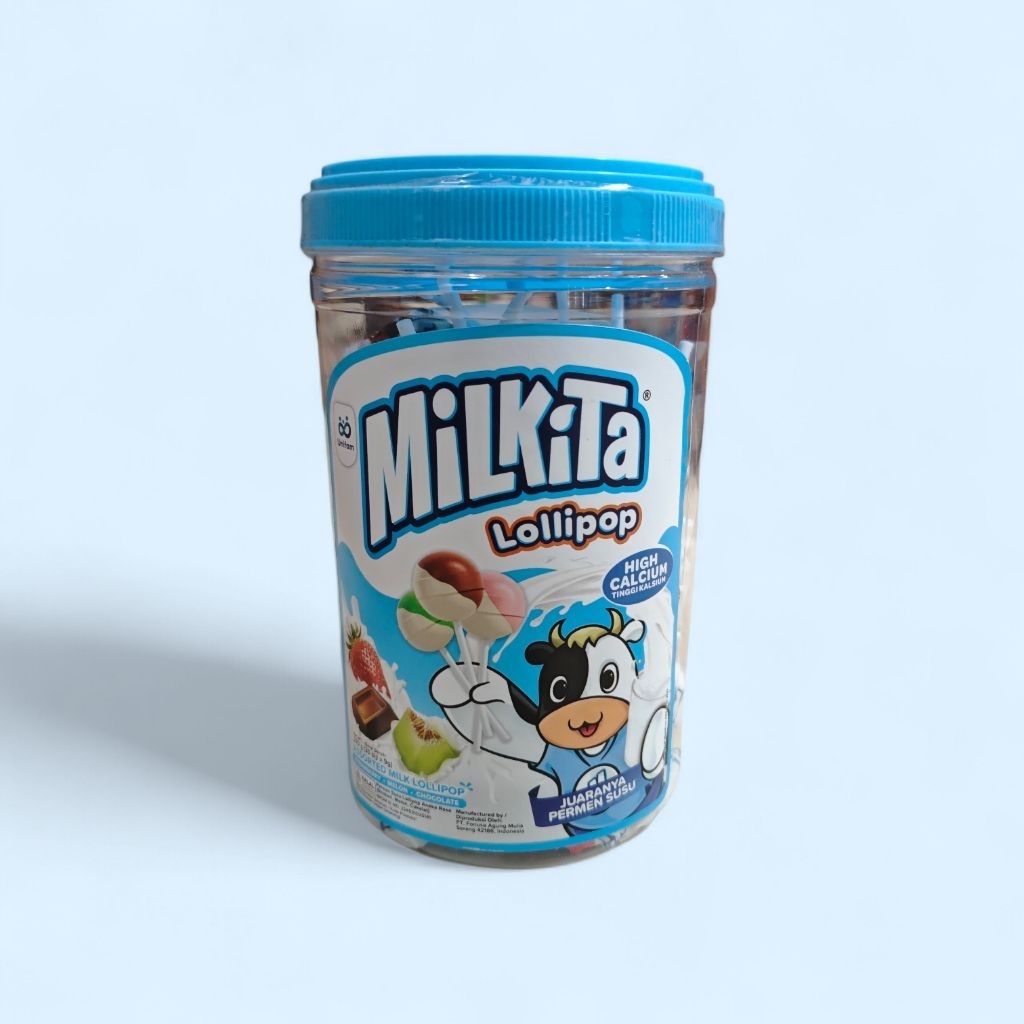 Milkita Permen Candy jar | Milkita Gagang Susu | Milkita Toples Isi 30pcs