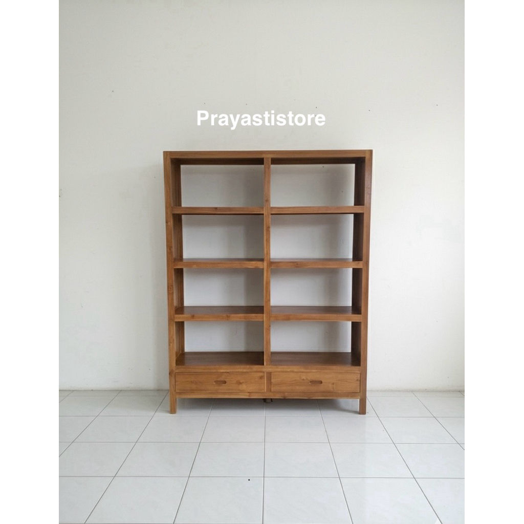 Rak Buku Minimalis Jati Lemari Buku Kayu Jati Lemari Hias Jati Rak Serbaguna Kayu Jati