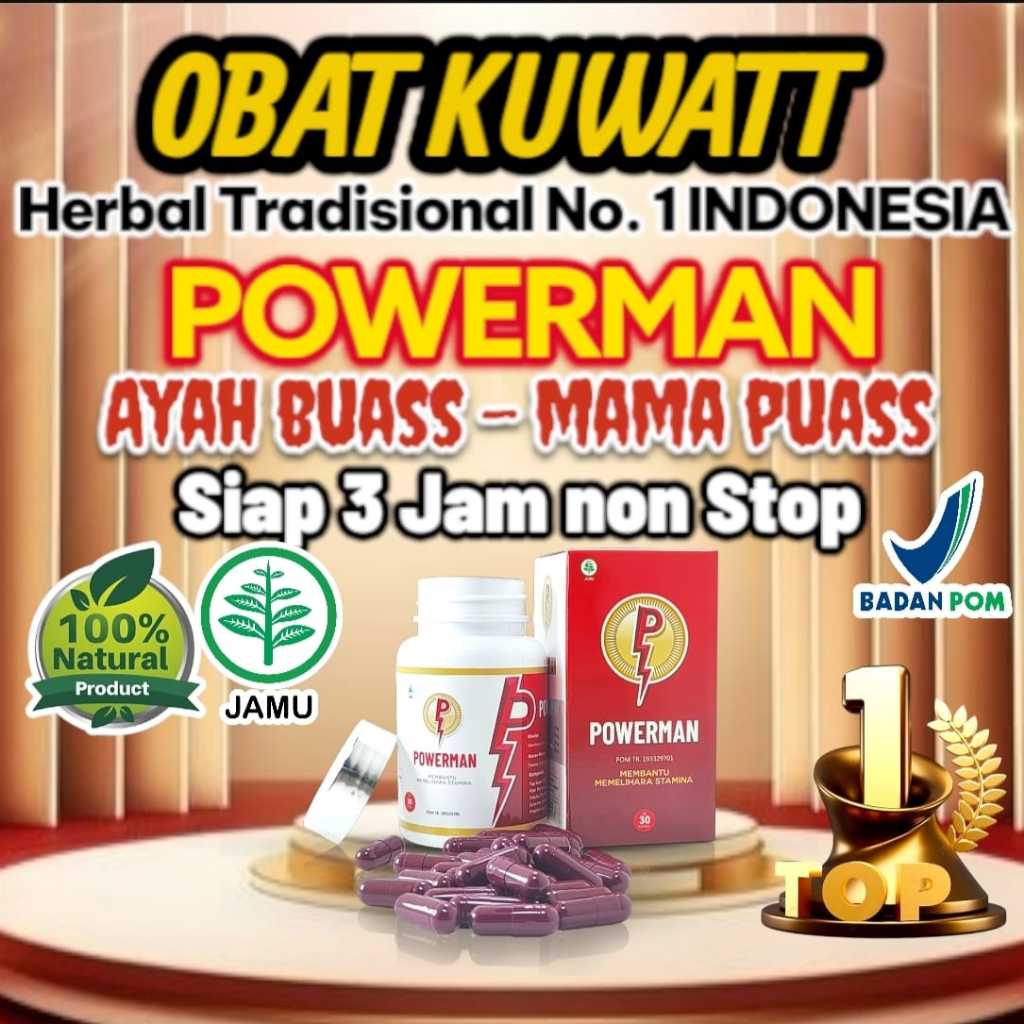 POWERMAN 0batkuat Herbal Kuwat Pria Tahan Lama Original 100% dengan Obat Kuat Stamina Terampuh