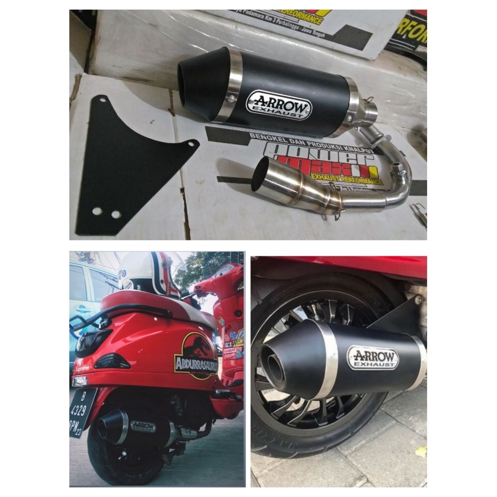 Knalpot Vespa Matic Arrow,PNP,Sprint,Iget,Primavera,S,LX150,GTS