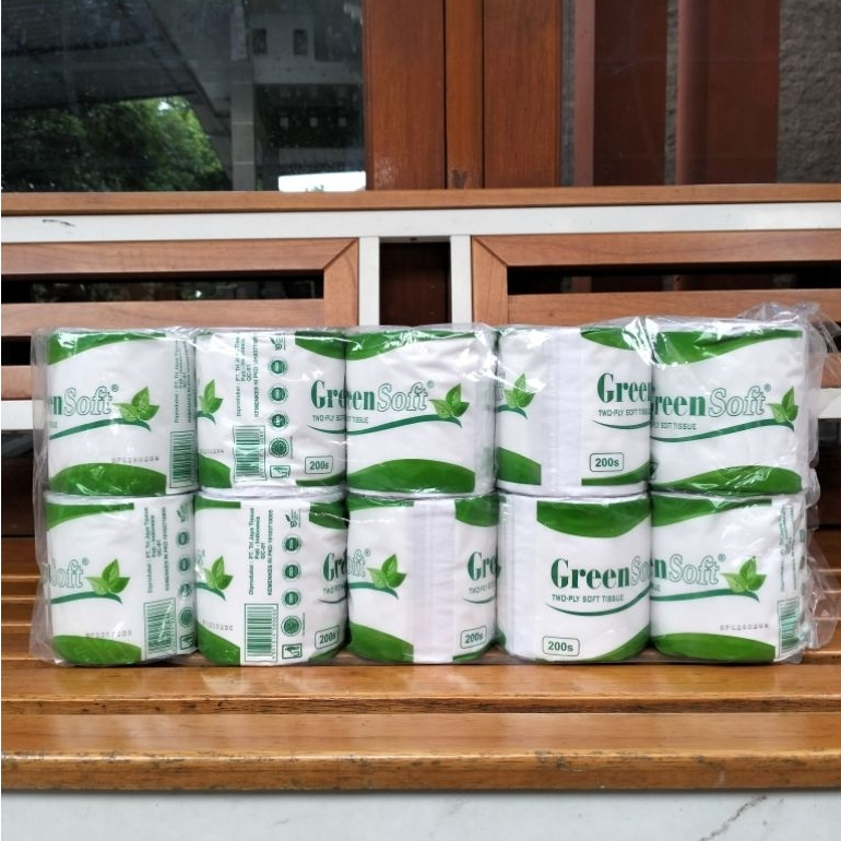 PROMO [ 10 pcs ] Tissue Gulung Roll / Green Soft / Termurah