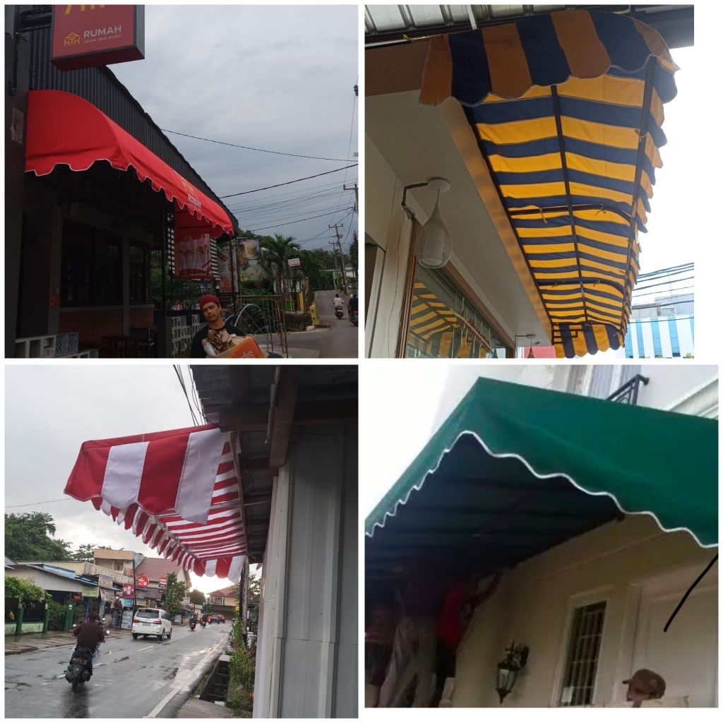Kanopi awning kain sunbrella custom ukuran dan warna harga permeter dan juga bisa custom nama/sablon