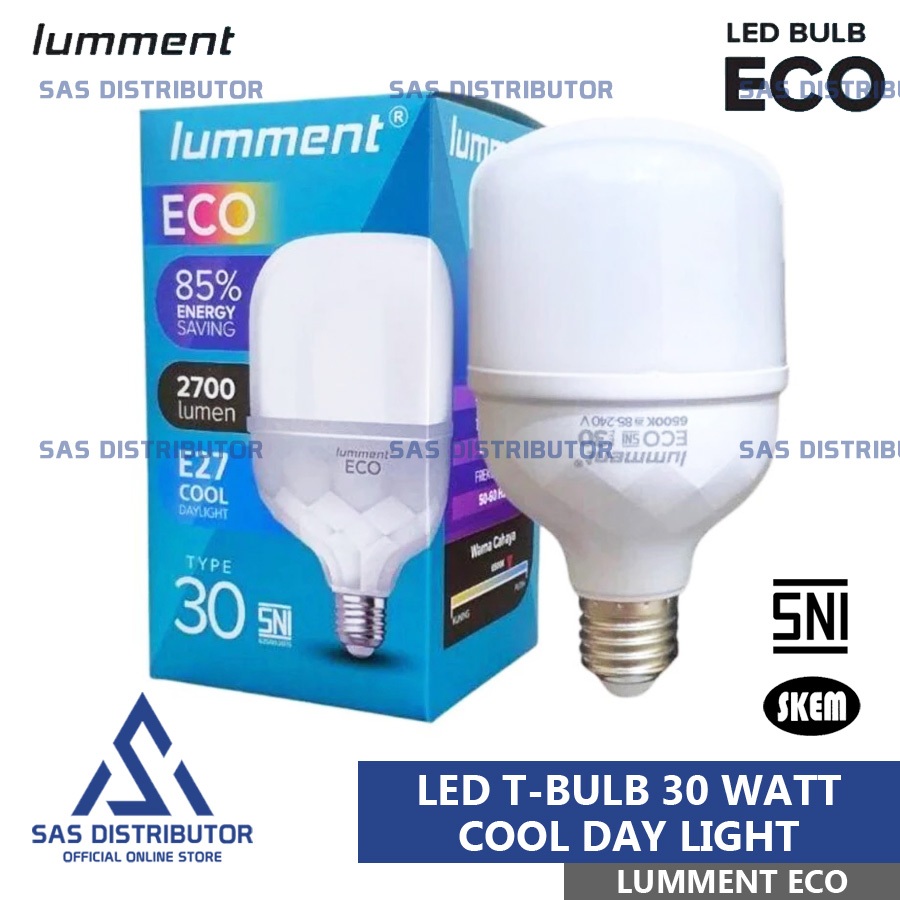 Lumment Eco Lampu LED 30 Watt / Led 30W Cahaya Putih / Bohlam LED T Bulb 30 Wat SNI / Lampu Murah