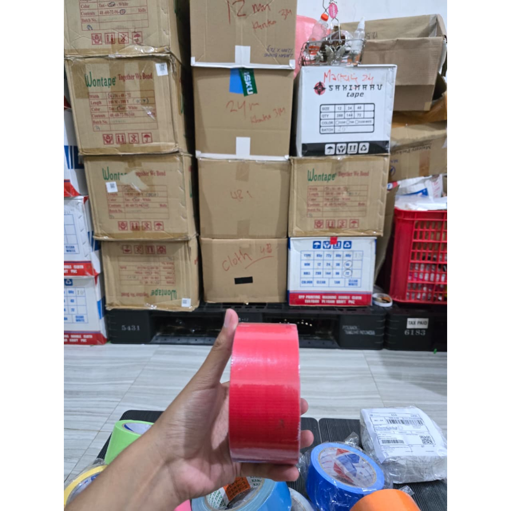 LAKBAN KAIN WARNA 2" X 45M CLOTH TAPE LAKBAN KAIN JUMBO