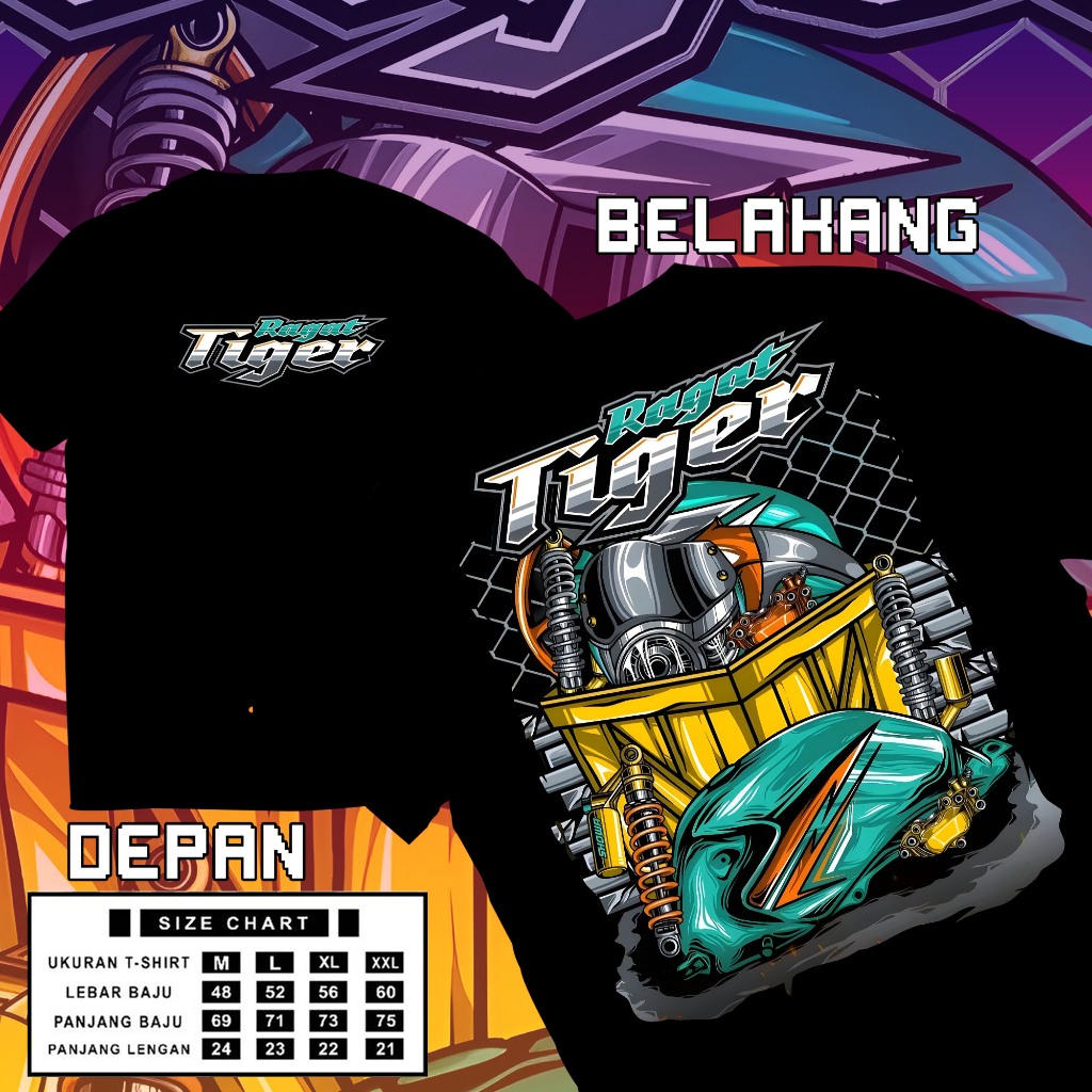 Baju Kaos Honda Ragat Tiger 2000 Gank Gang Revo Lama Herek Herex Distro Original