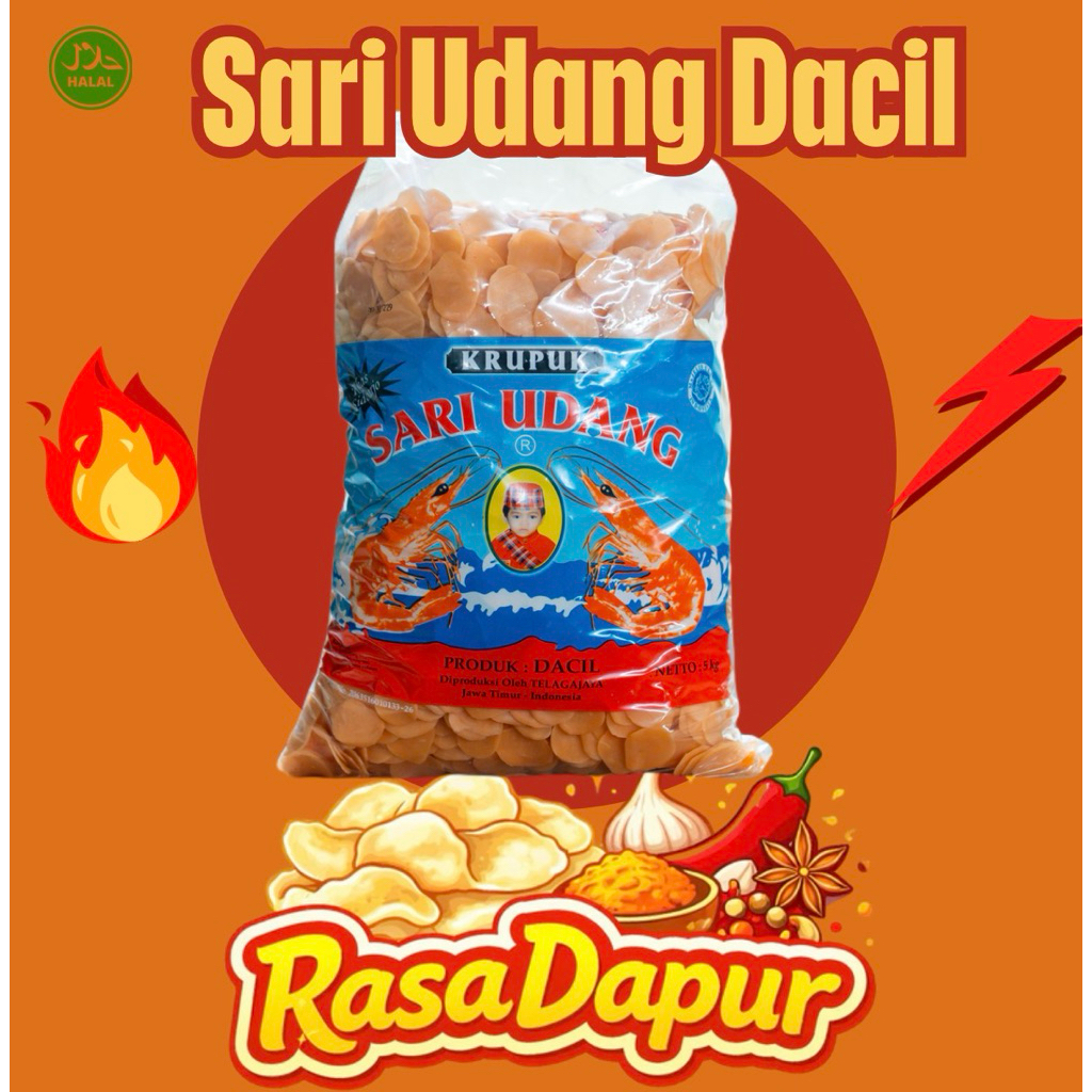 Krupuk Sari Udang Dacil 5kg (1bal) Krupuk Gado gado