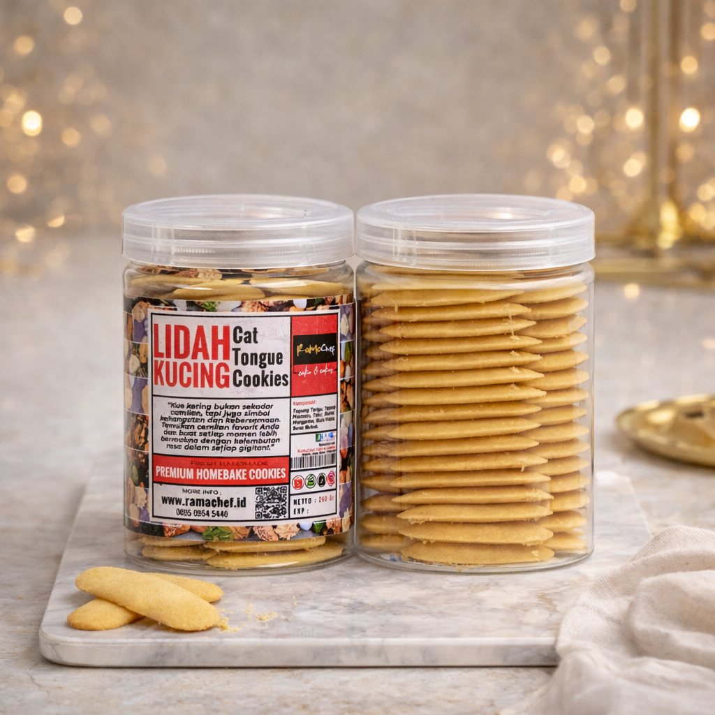 LIDAH KUCING Premium Butter Wisman Renyah | Kue Kering Spesial Lebaran | Kemasan Jar 750ml & Hardtop 350gr by RaMaCheenyah Homef