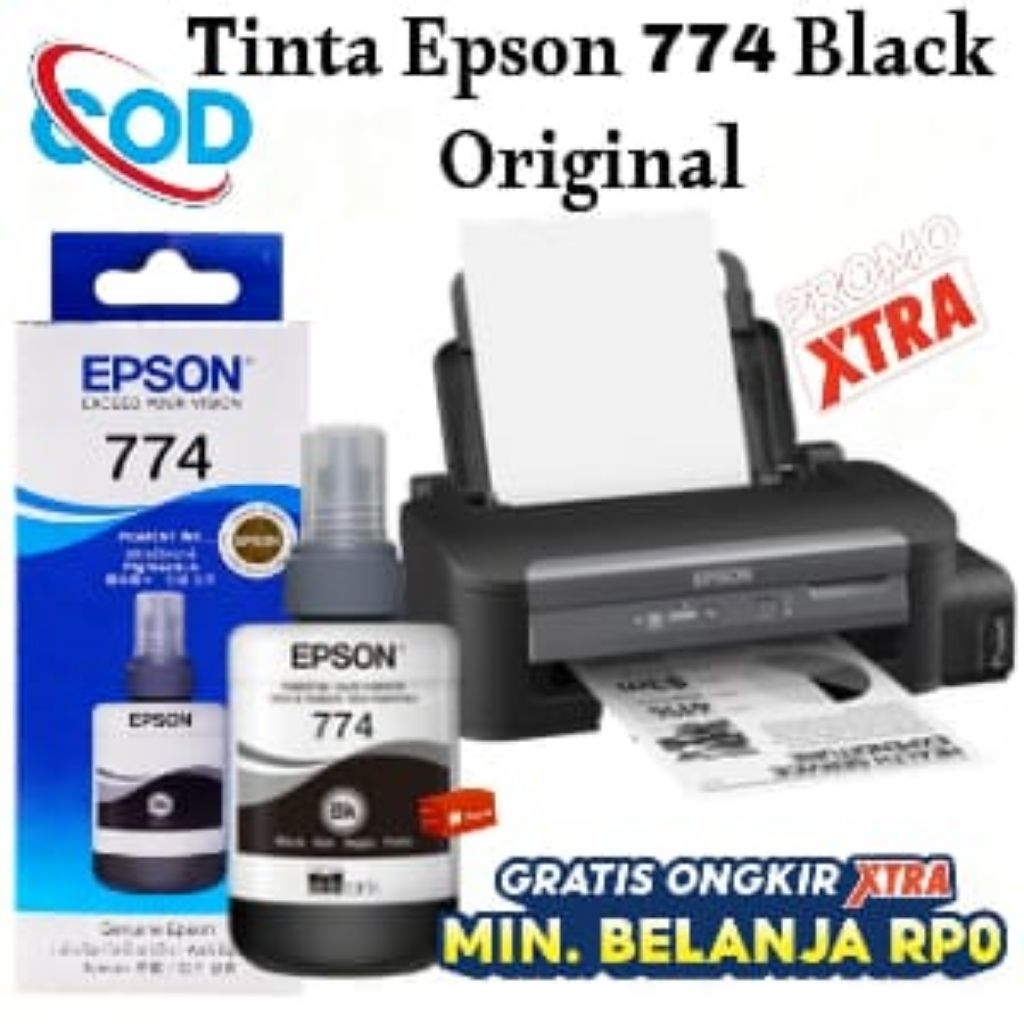 Tinta Epson 774 Black Original for Printer Epson M100, M105, M200, M205, L605, L655, L1455 isi (Blac