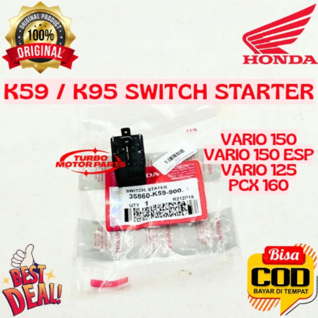 Switch Starter / Bendik Starter Original Honda Vario 125 150 PCX 160 K59 K95 Ready Stok
