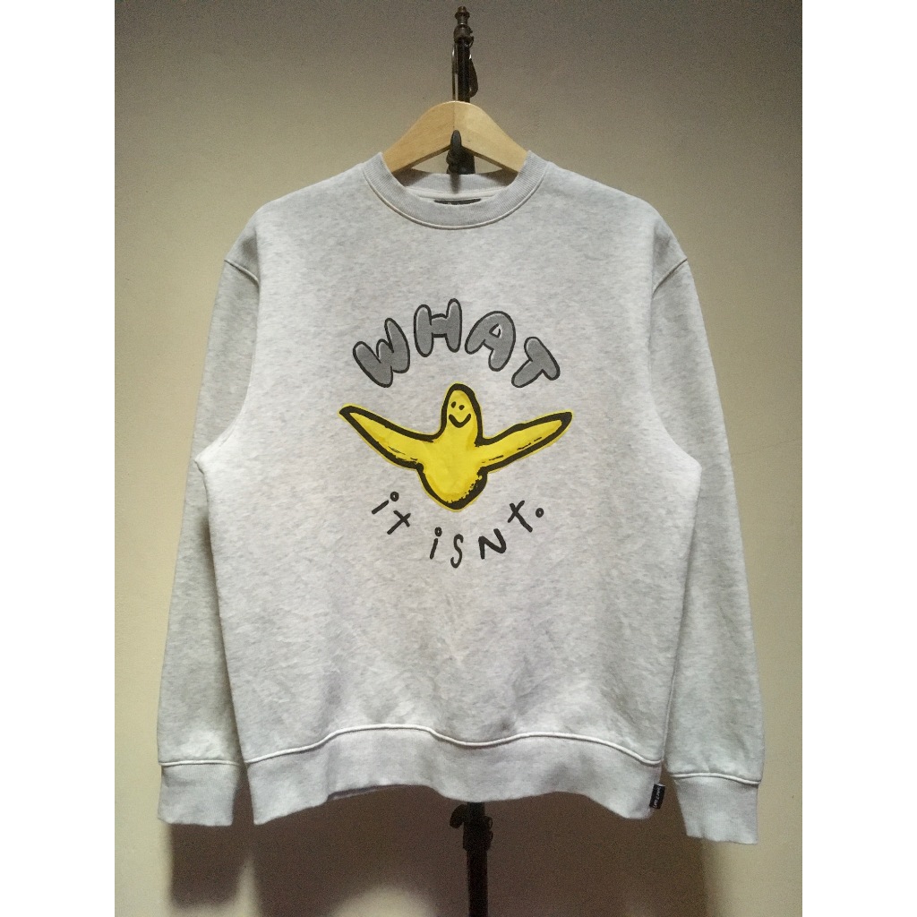 Sweater Crewneck Mark Gonzales Coklat Susu I Abu Misty