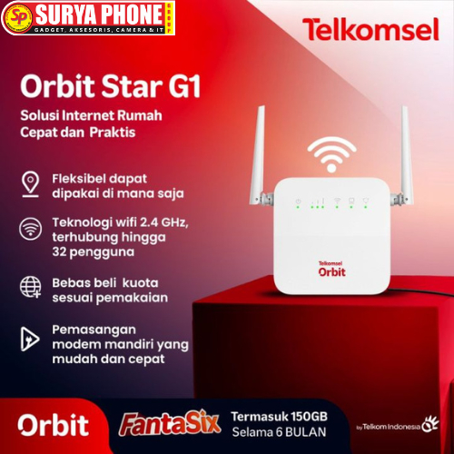 MODEM TELKOMSEL ORBIT STAR G1 + ANTENA WHITE