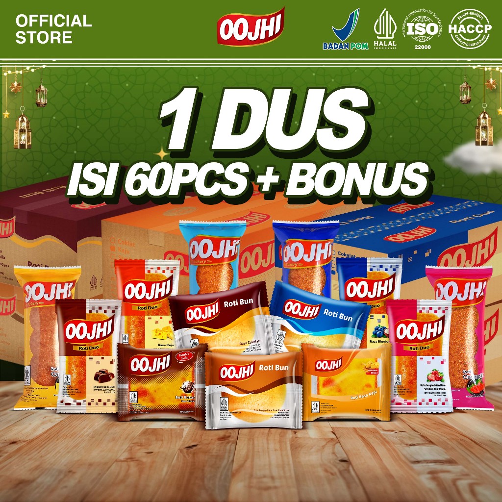 OOJHI ROTI - Roti Isi Selai Bisa Mix - 1 Dus/Karton Isi 60pcs