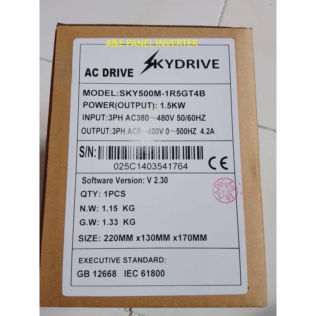 SKY500M-1R5GT4B INVERTER SKYDRIVE SKY500M 1R5GT4B INPUT 3 PHASE 1.5KW 380V