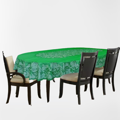 Taplak Meja Makan Vinyl Premium 228x152 cm Oval/Kotak Tebal Anti Air Motif Elegan Meja 6–8 Kursi Aes