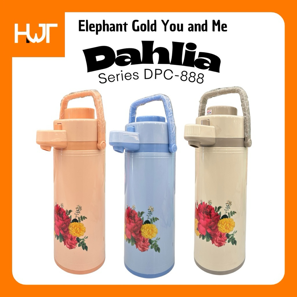 [HWT STORE] Termos Elephant GOLD | Series Dahlia | DPC-888 | Kapasitas 2,5 Liter - Tahan 48 Jam