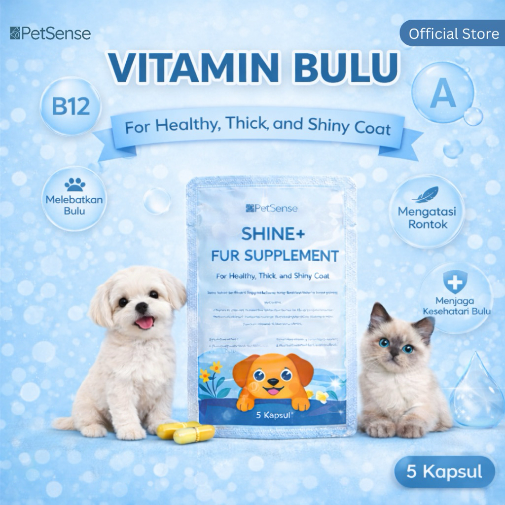 Vitamin Bulu Anjing Kucing Vitamin Bulu Pet Sense | Vitamin Untuk Bulu Lebat Sehat Mengurangi Rontok
