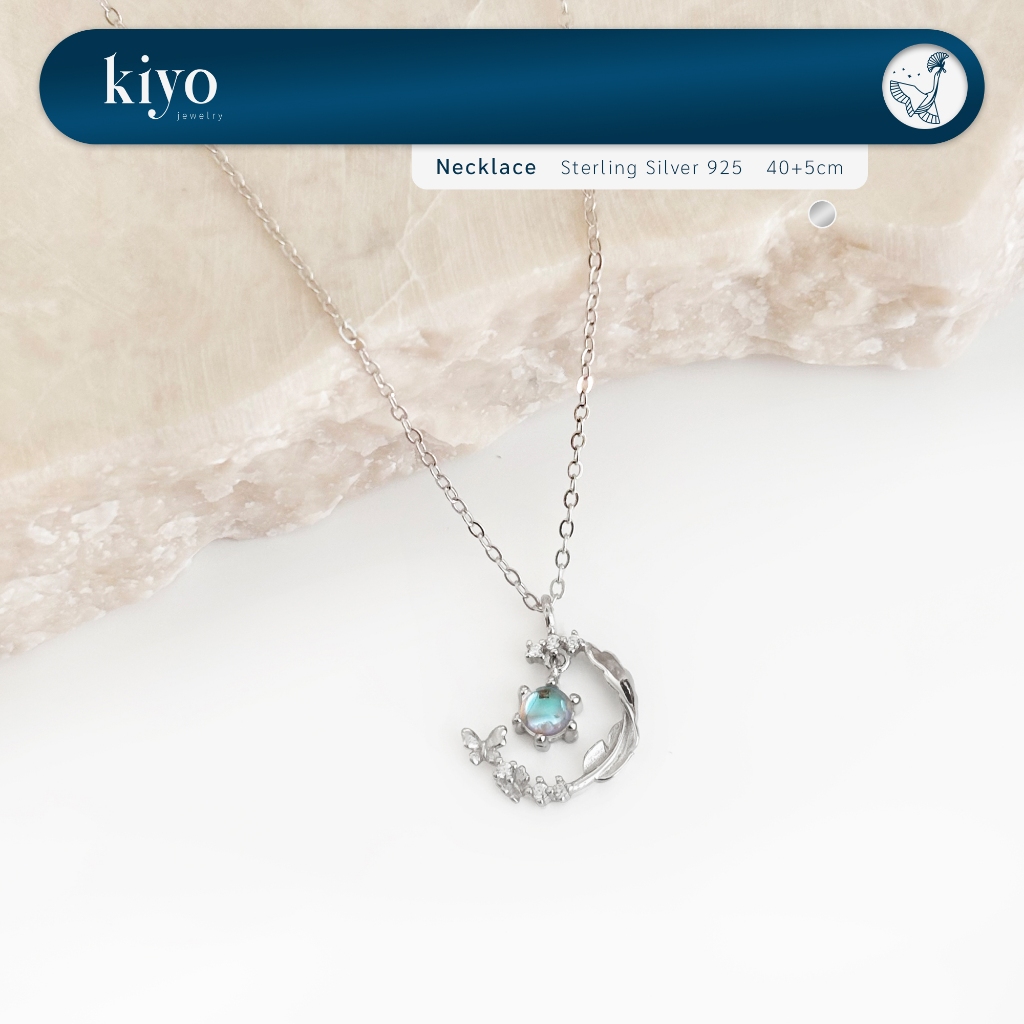 Kiyo Lilith Necklace Sterling Silver 925 Aksesoris Blue Moon Butterfly Necklace Kalung Fashion Wanit
